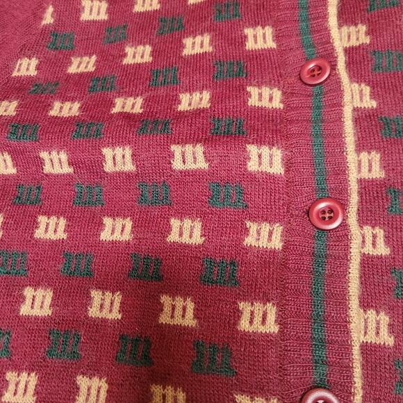 Vintage Cardigan Womens Extra Small Saks Fifth Avenue Wool Blend Burgundy France - Picture 3 of 13